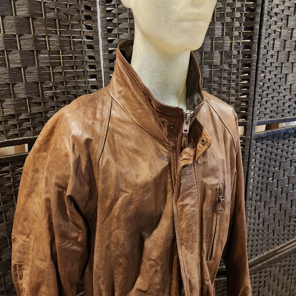 Vintage 80's Georgetown Leather Parka Jacket sz Medium - Picture 11 of 12